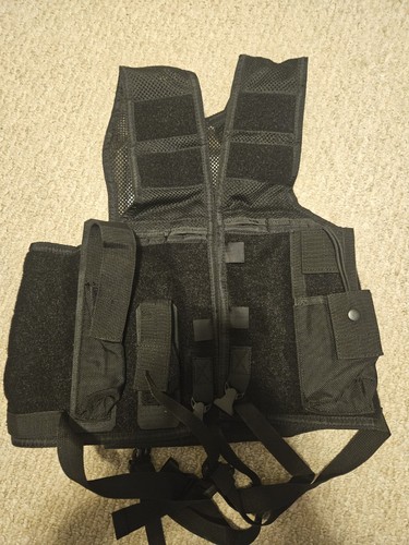 Black tactical nylon vest - nylon,