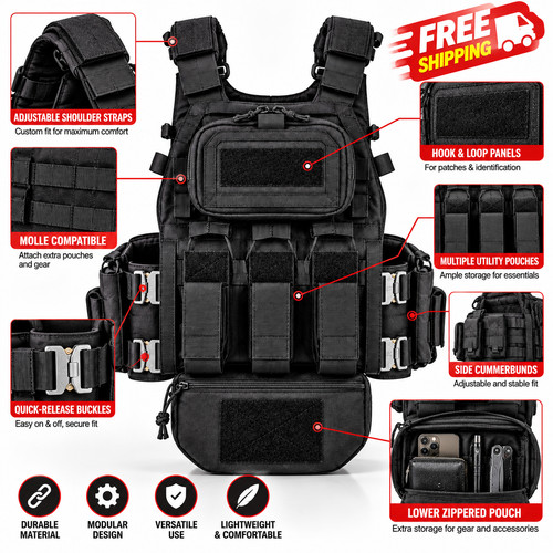 Tactical chest rig molle - molle, vest